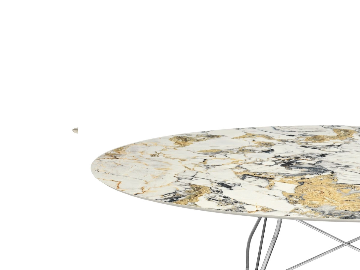 Kartell Glossy Oval Table Ms Symphonie Chrome