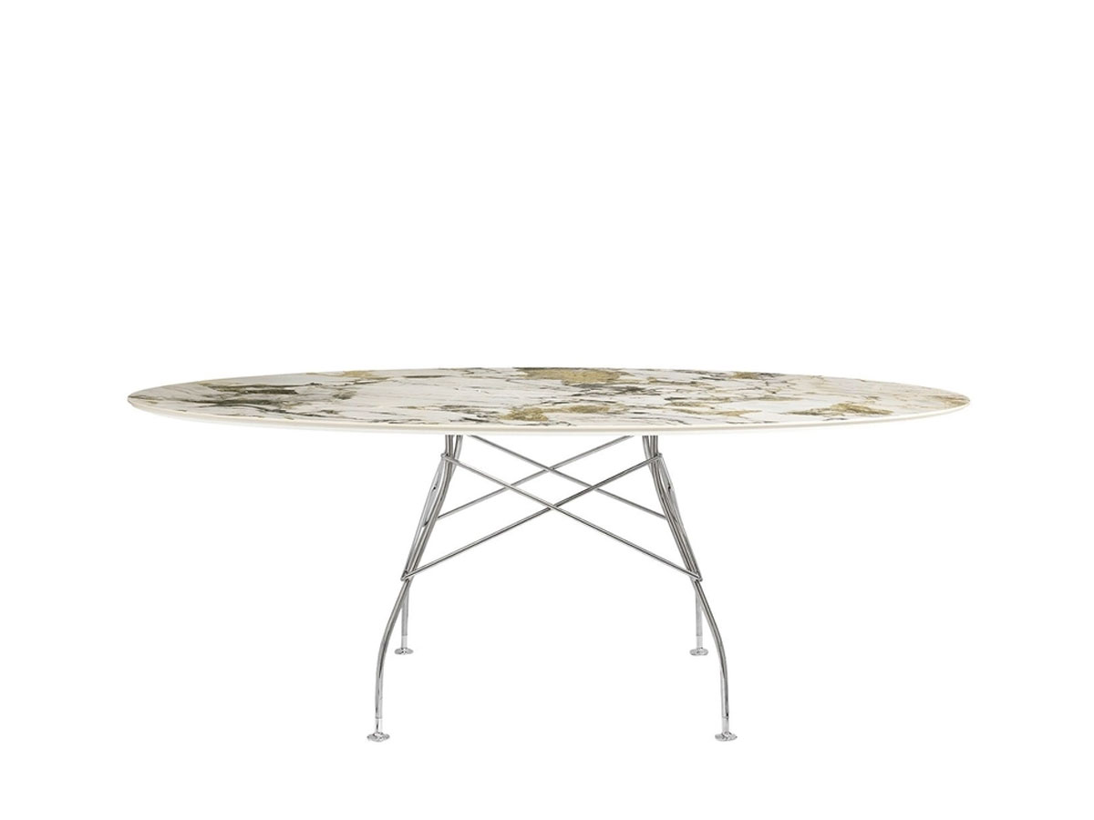 Kartell Glossy Oval Table Ms Symphonie Chrome