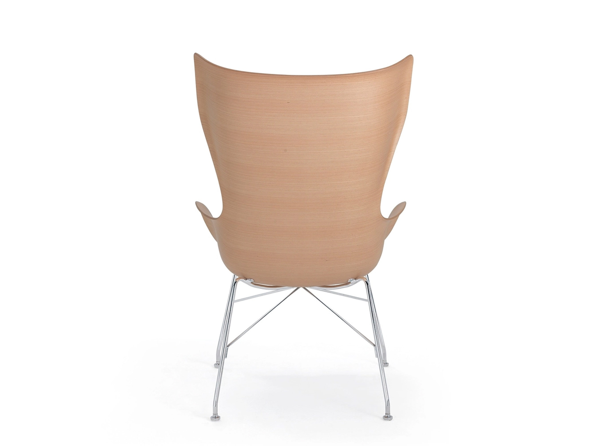 Kartell Kwood Armchair Light Wood Chrome