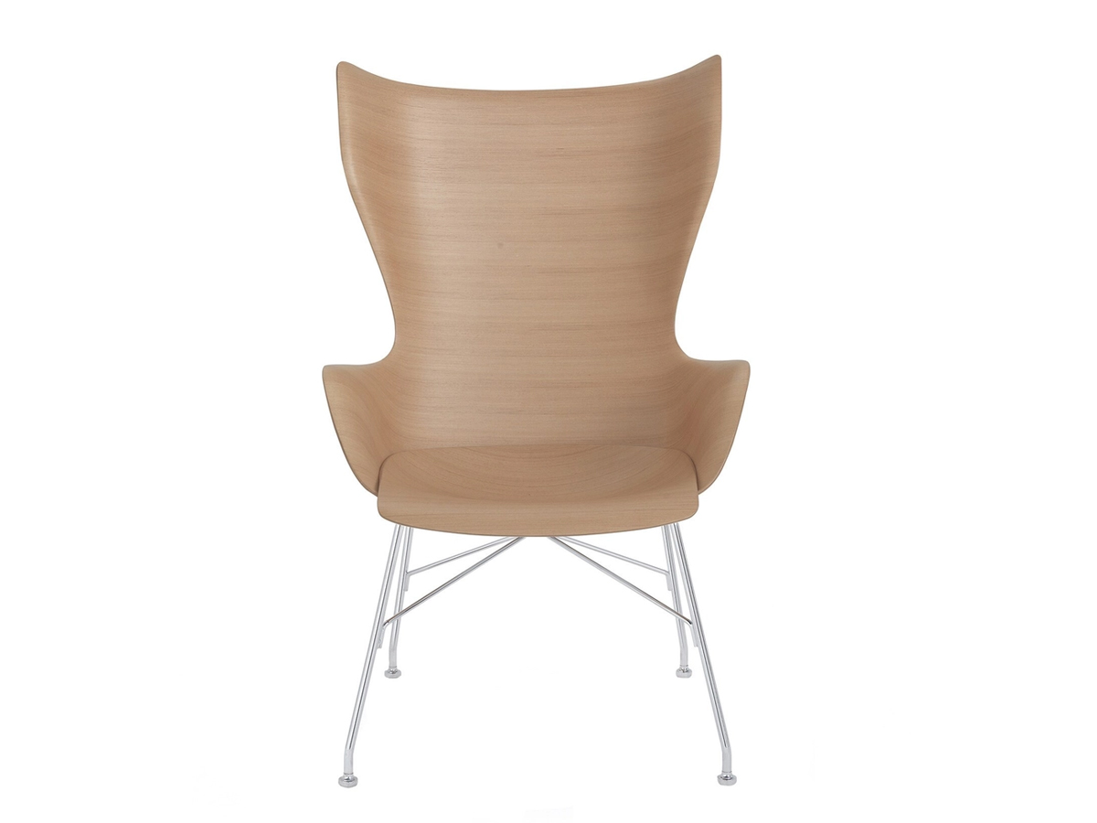 Kartell Kwood Armchair Light Wood Chrome