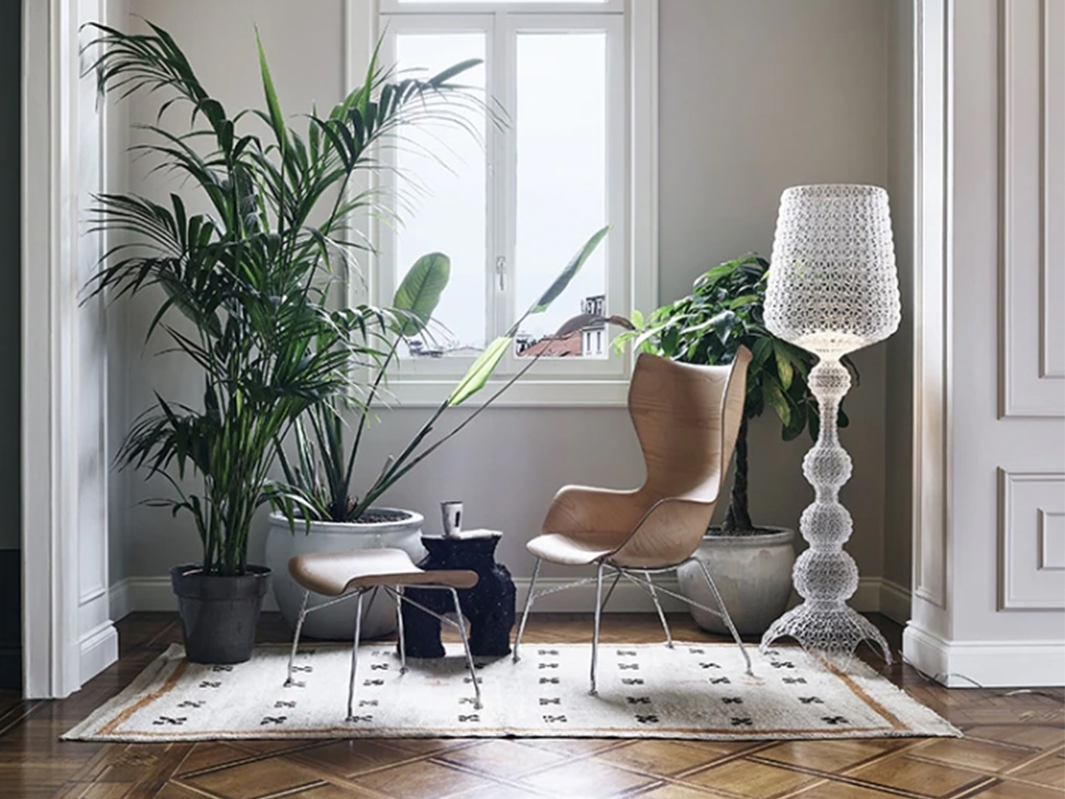 Kartell Kwood Armchair Dark Wood Chrome