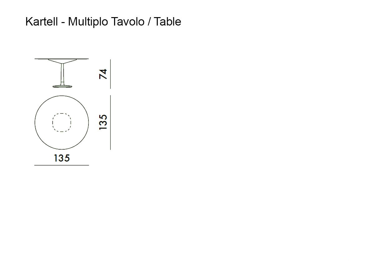 Kartell Multiplo Table White Marble Finish Stoneware