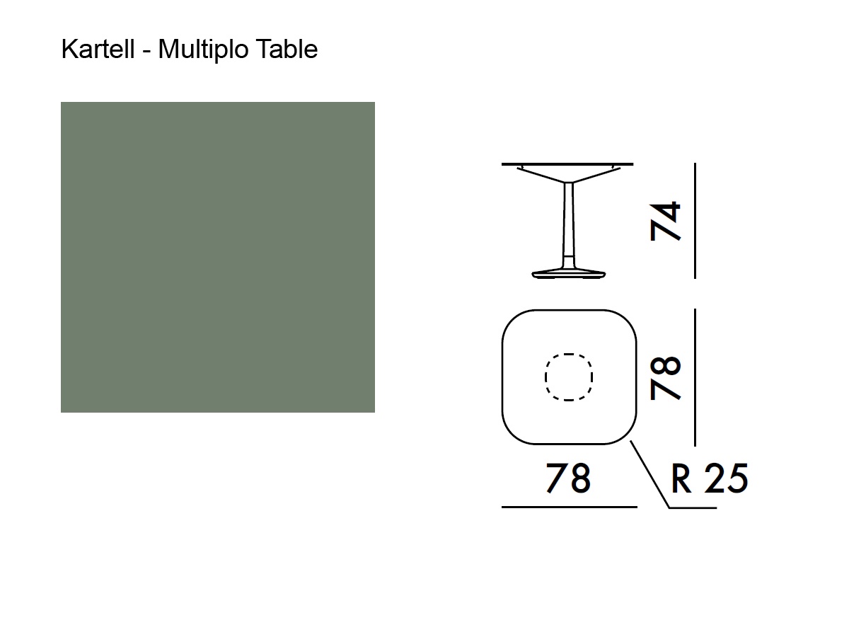 Kartell Multiplo Table Square L 78 Green