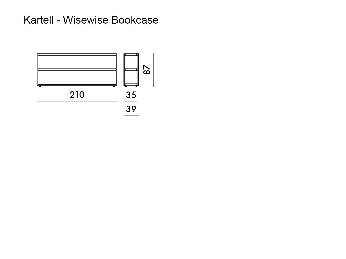 Kartell Wisewise Bookcase 2 Shelves