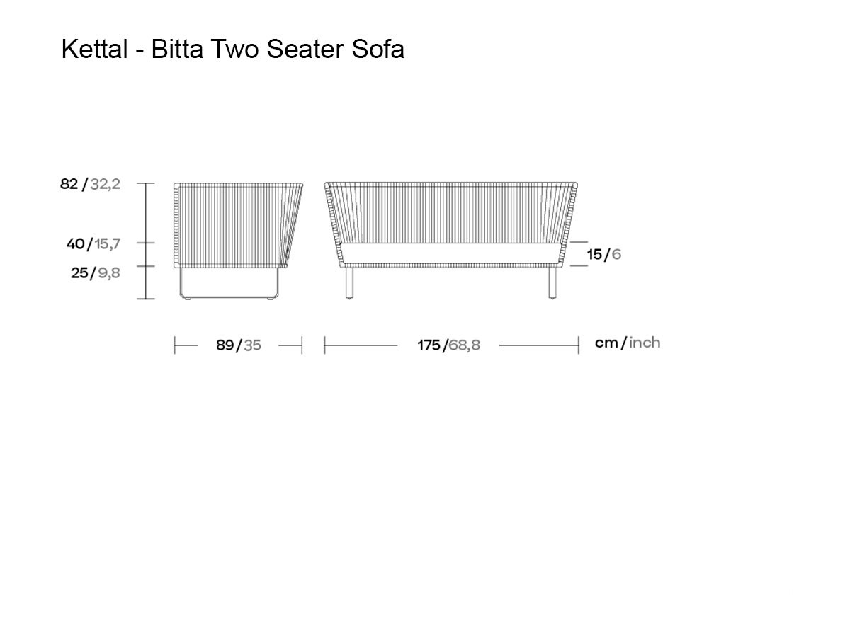 Kettal Bitta Two Seater Sofa