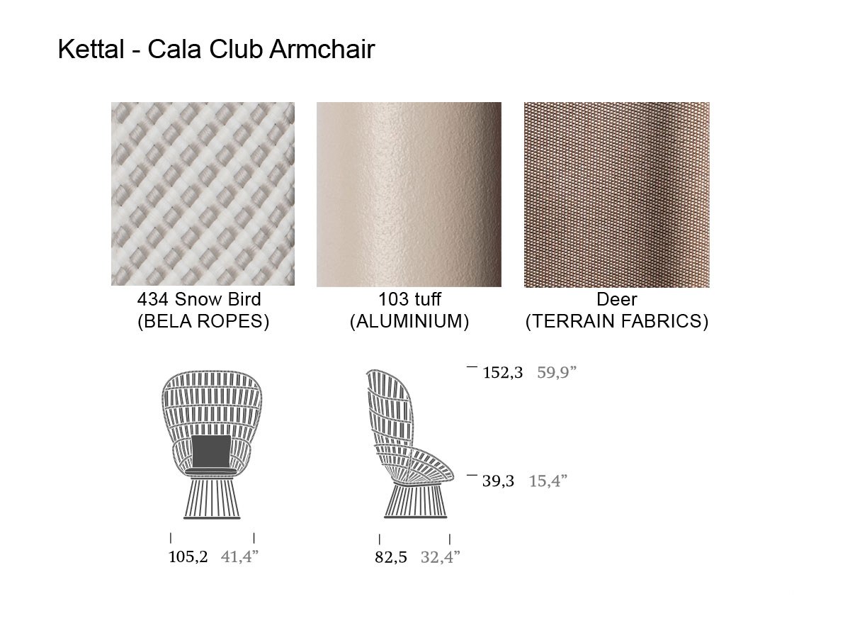 Kettal Cala Club Armchair Round Base Deer Laminado