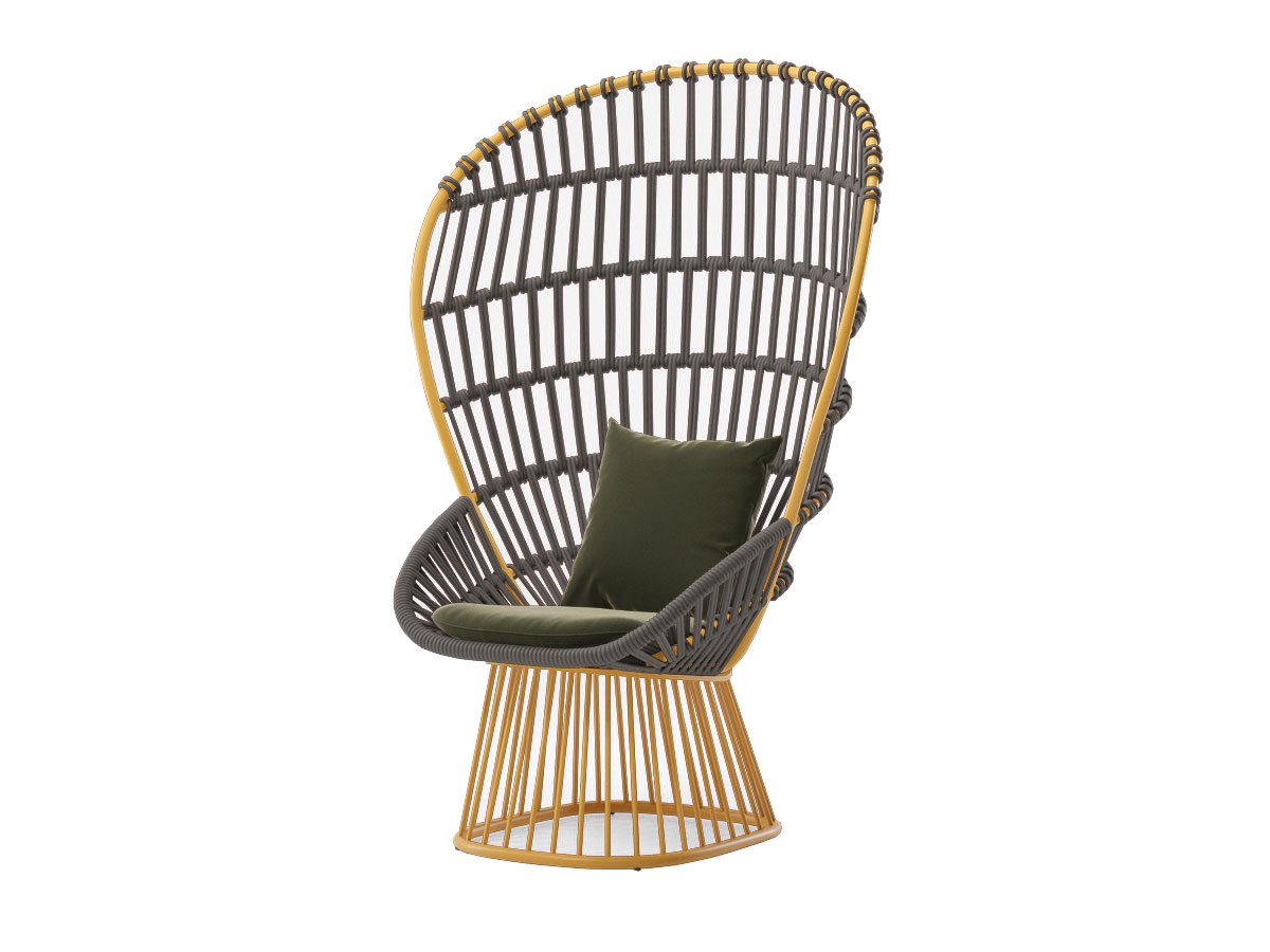 Kettal Cala Armchair Central Base Curcum Marengo Cedar