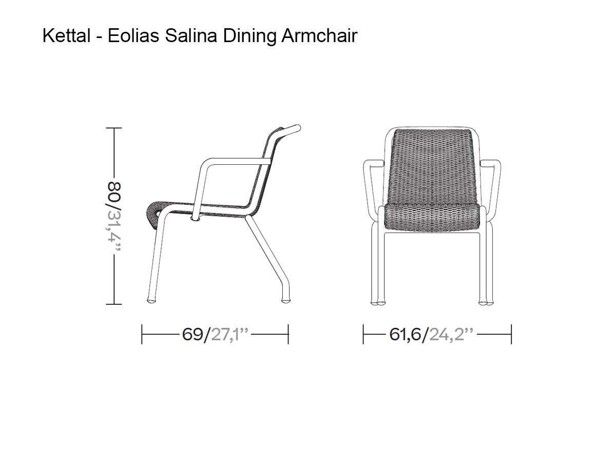 Kettal Eolias Salina Outdoor Dining Armchair