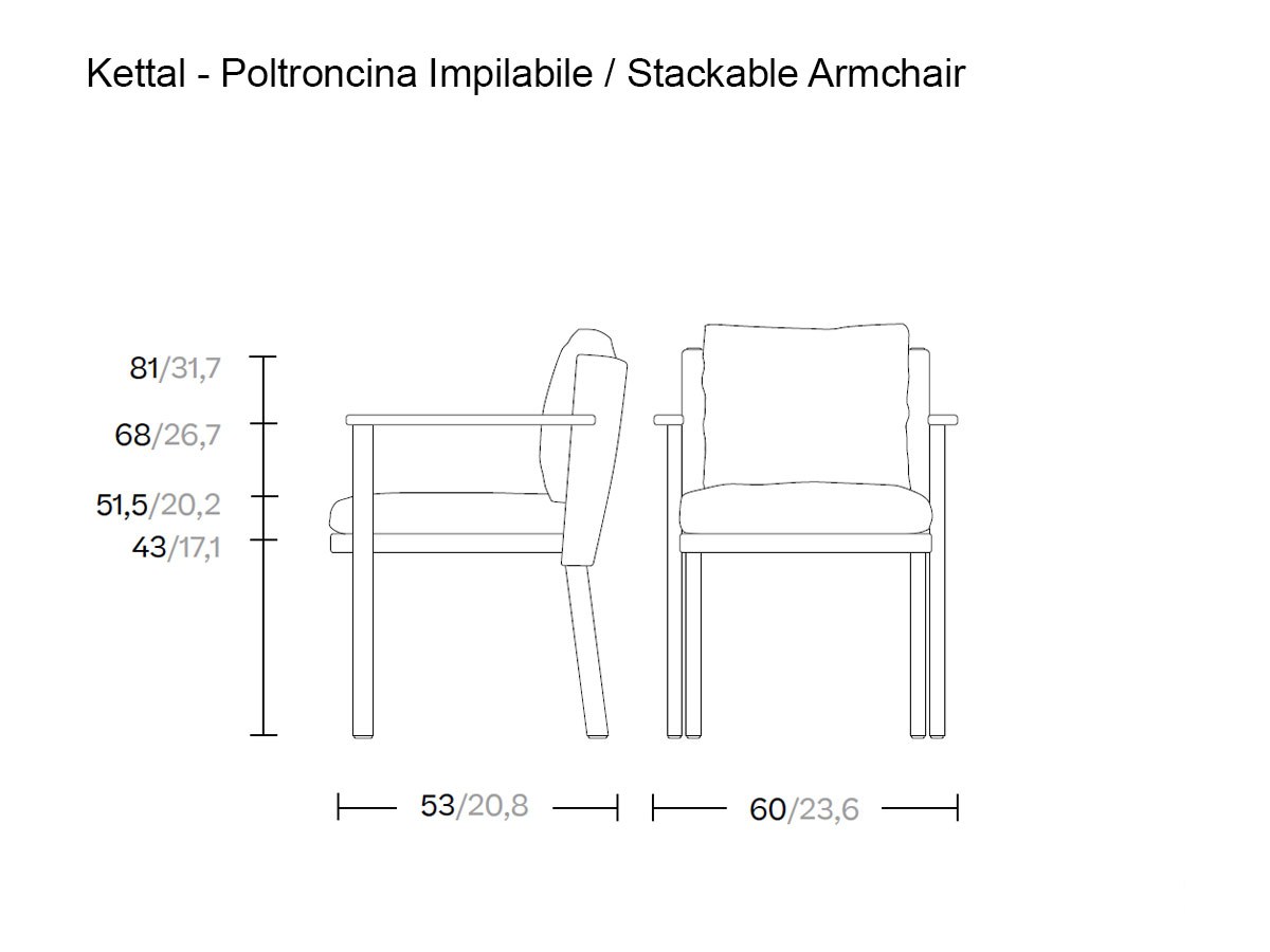 Kettal Giro Stackable Dining Armchair