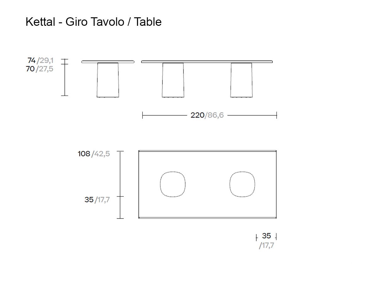 Kettal Giro Table L 220 Cm