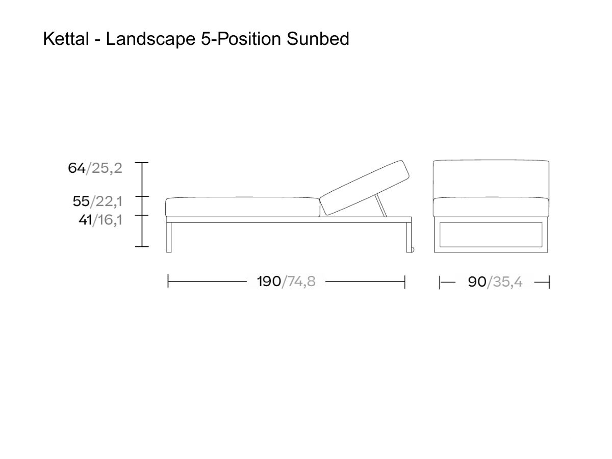 Kettal Landscape 5 Position Sunbed