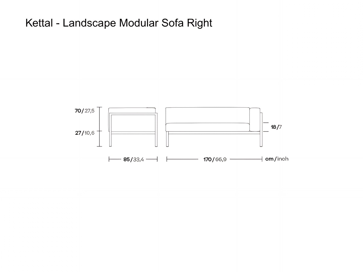 Kettal Landscape Modular Sofa Right