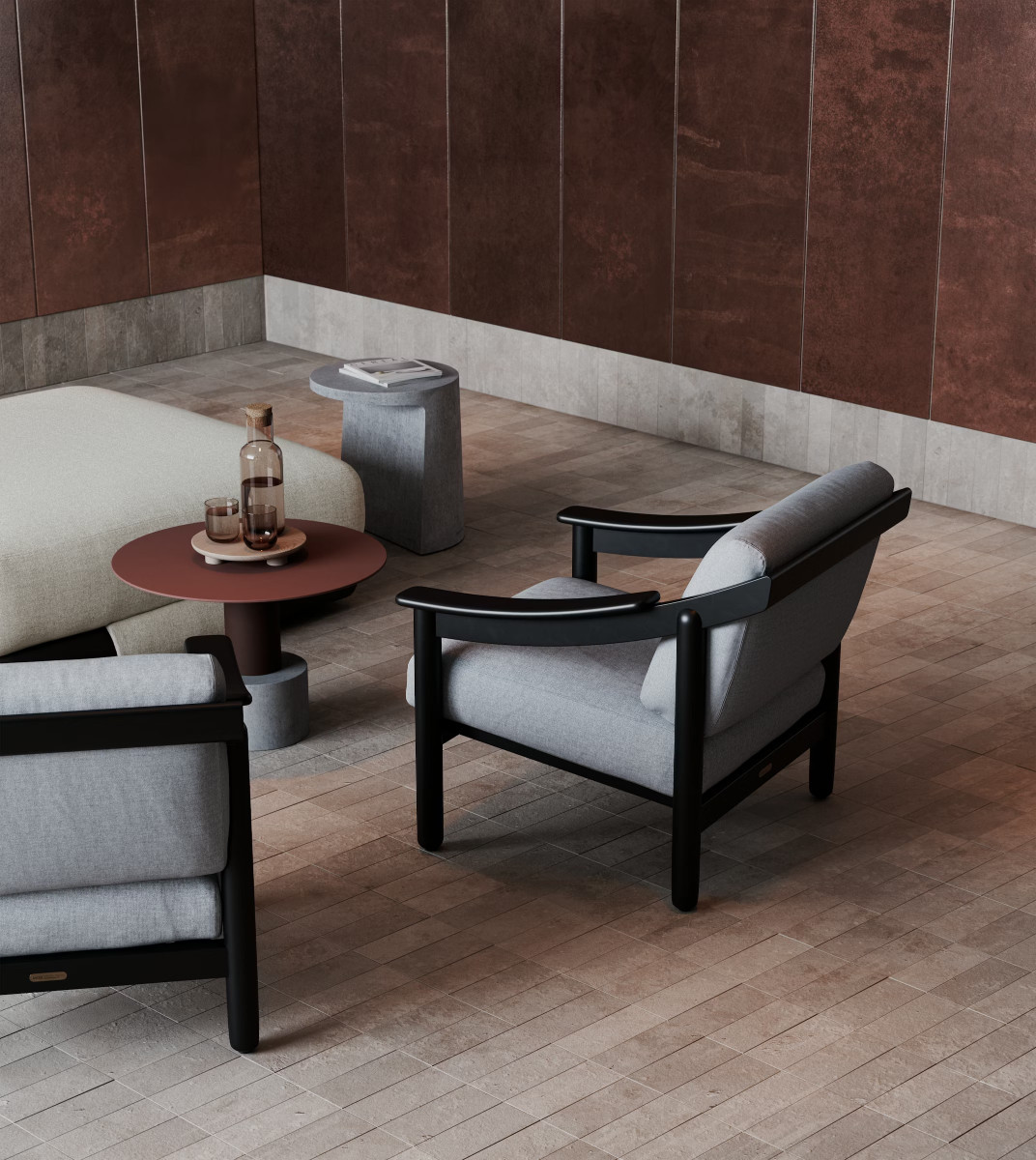 Kettal Loden Armchair Indoor Club Black Sixties Edition