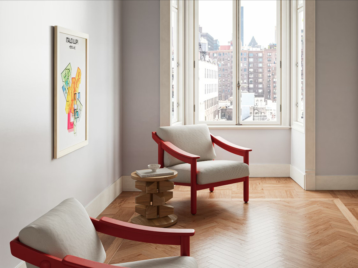 Kettal Loden Armchair Indoor Club Red Sixties Edition