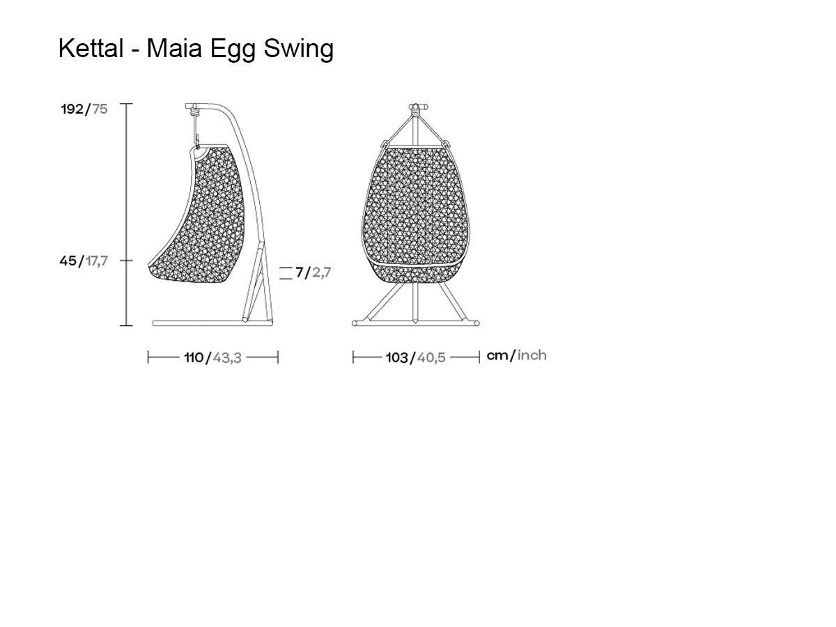 Kettal Maia Egg Swing Armchair