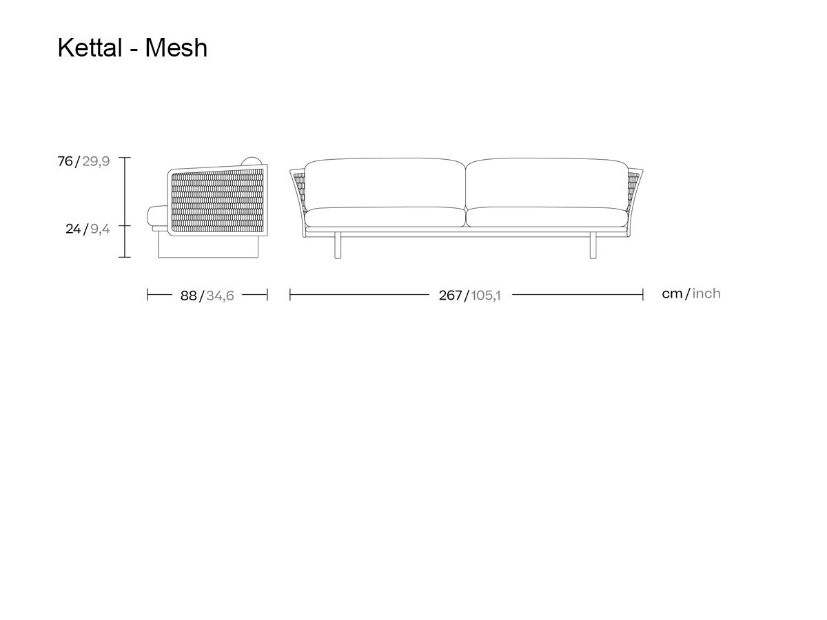 Kettal Mesh Sofa 3 Seat