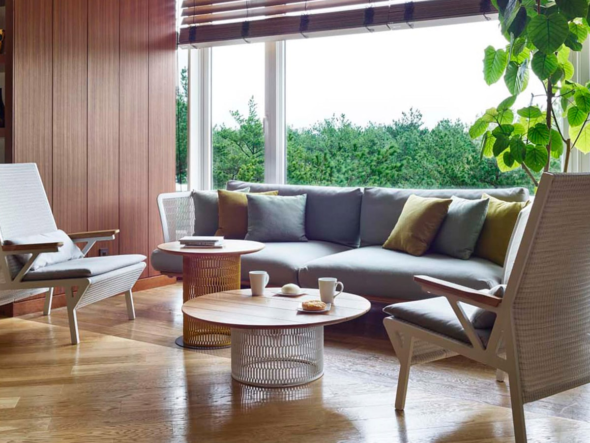 Kettal Mesh Three Seater Sofa Gypsum Carribean