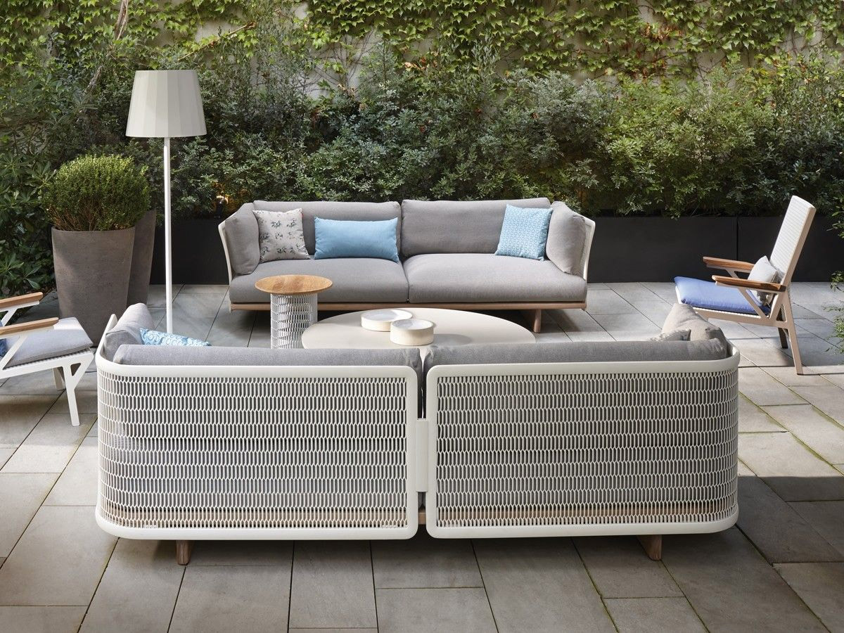 Kettal Mesh Three Seater Sofa Gypsum Carribean