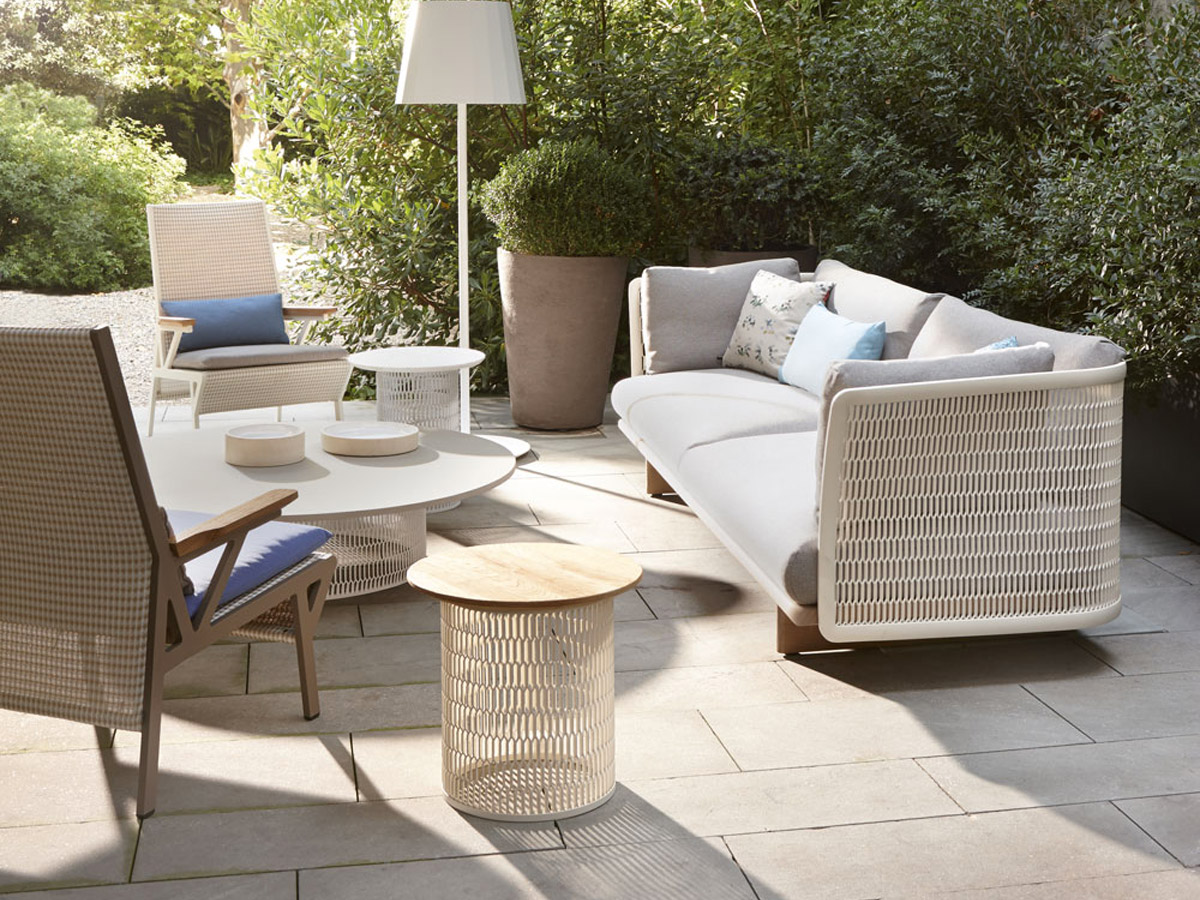 Kettal Mesh Three Seater Sofa Gypsum Carribean