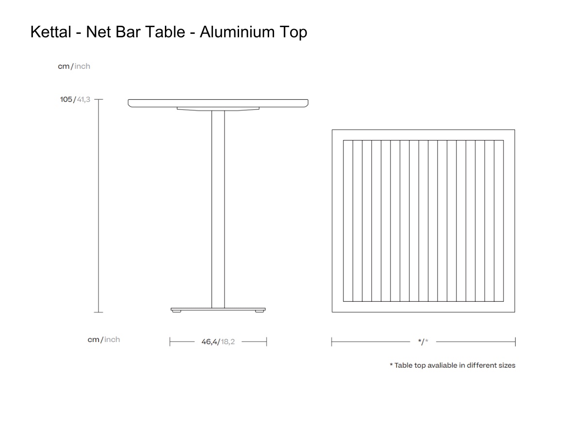 Kettal Net Bar Table Aluminium Top