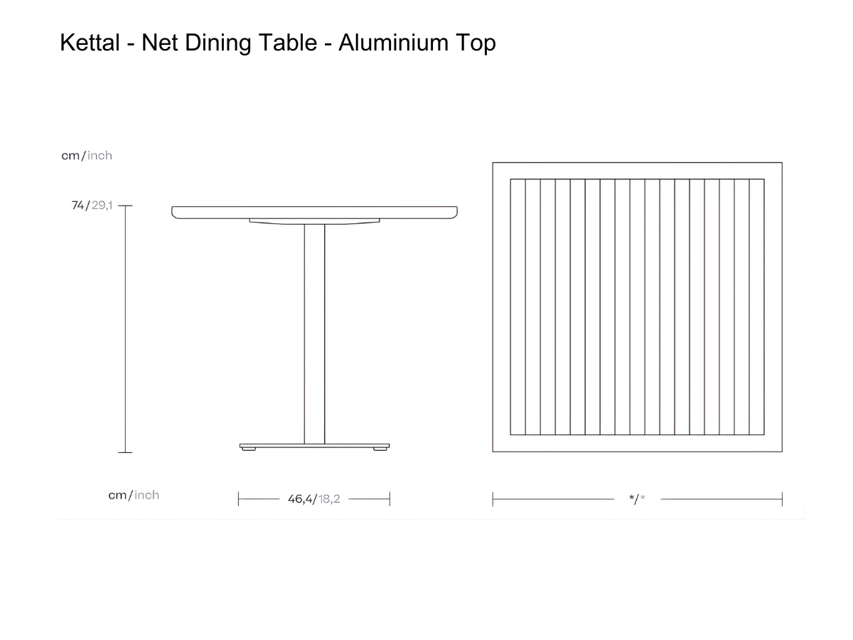 Kettal Net Dining Table Aluminium Top