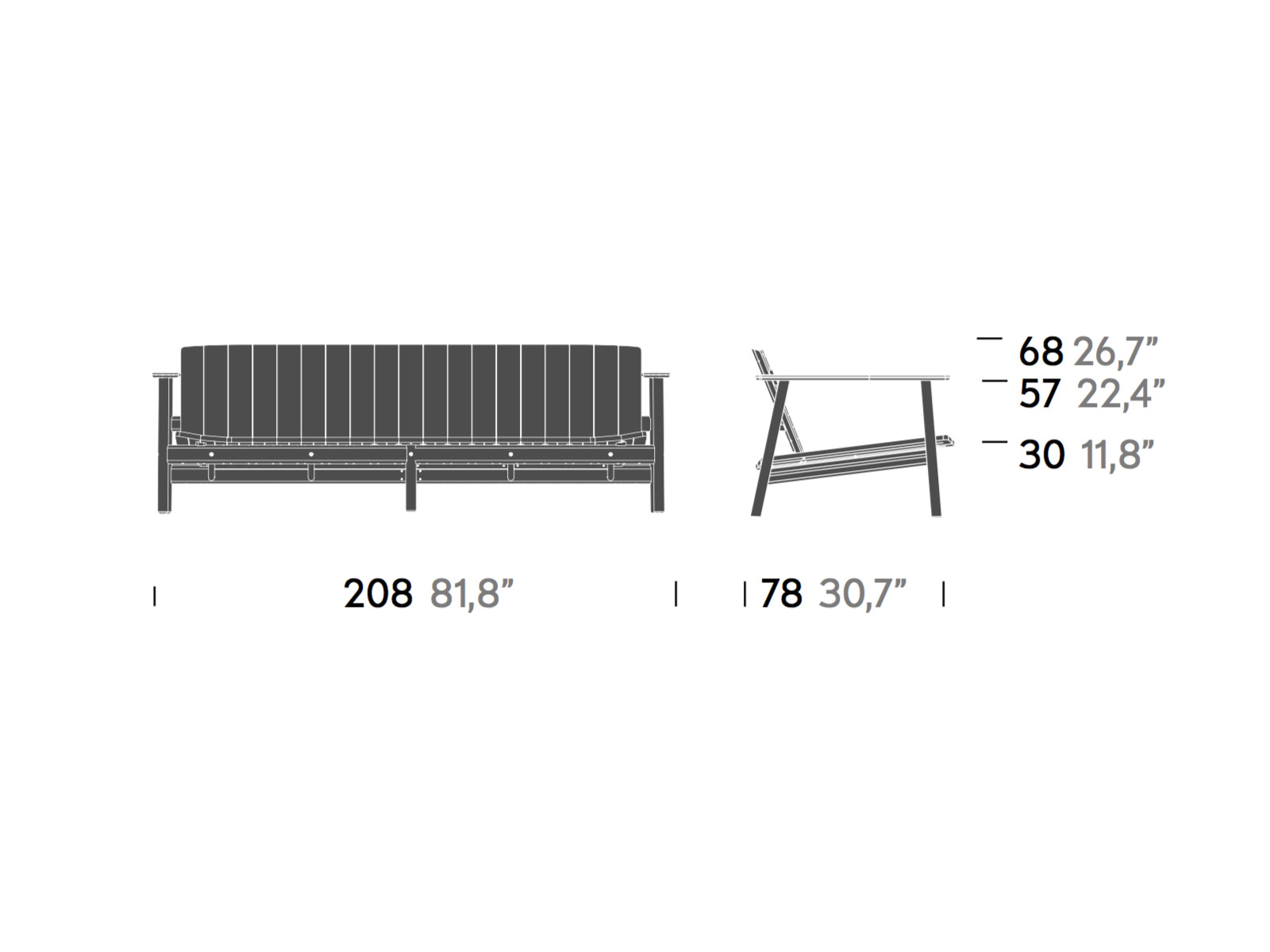 Kettal Riva Three Seater Sofa