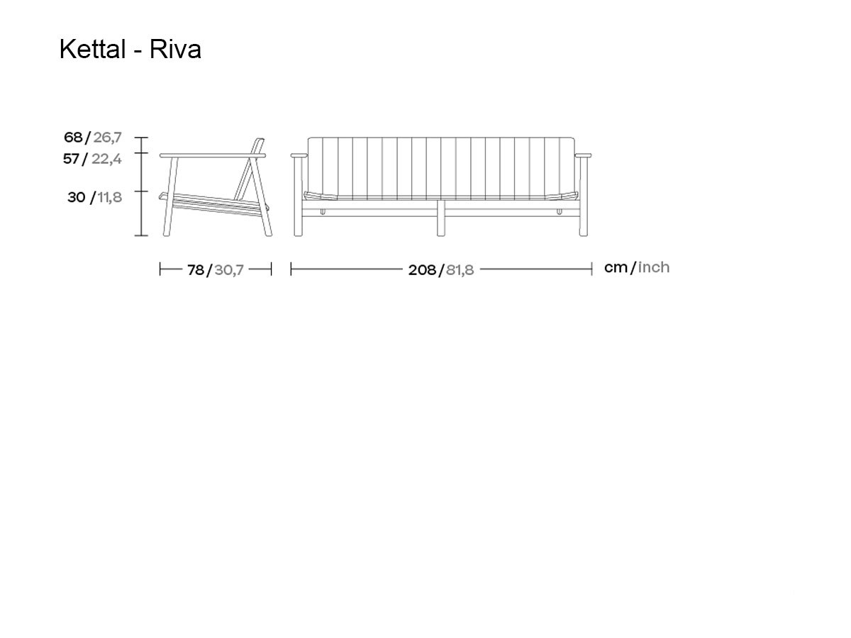 Kettal Riva Three Seater Sofa