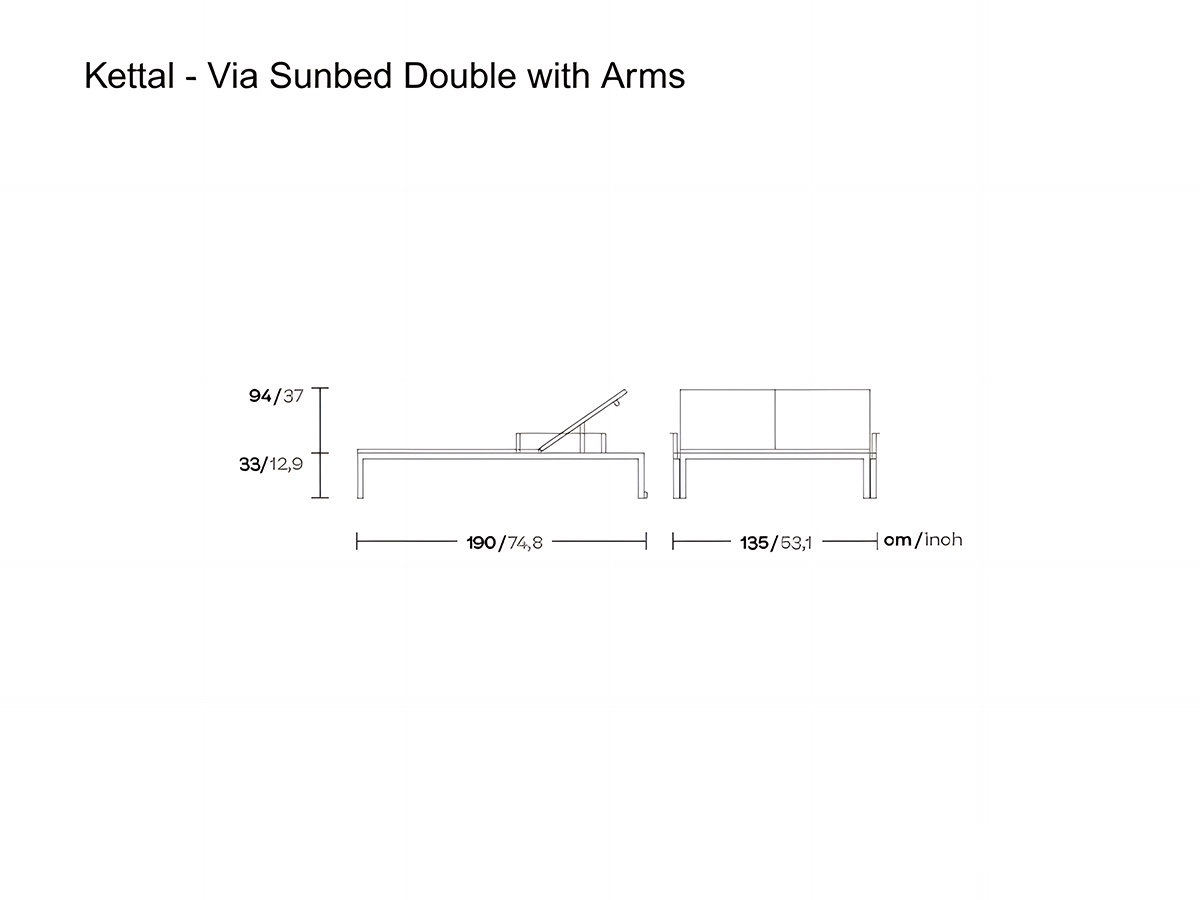 Kettal Via Sunbed Double With Arms