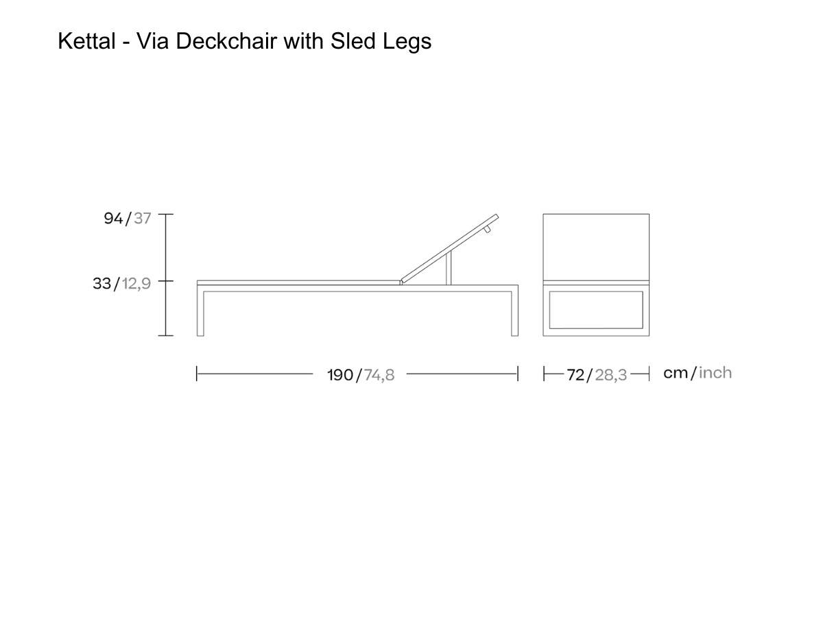 Kettal Via Deck Chair With Sled Legs
