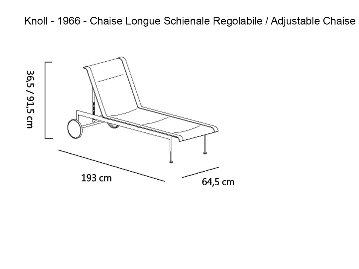 Knoll 1966 Chaise Longue With Backrest Adjustable Outdoor White