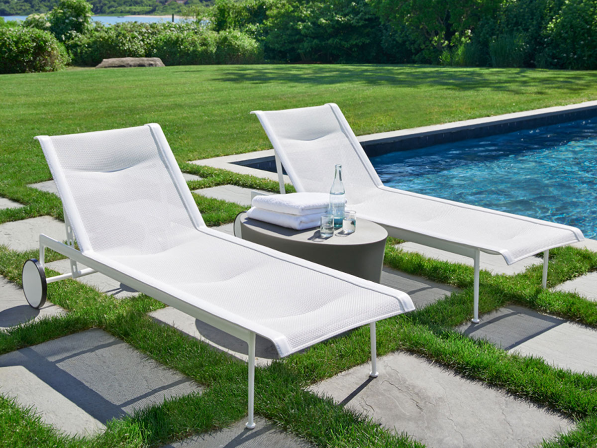 Knoll 1966 Chaise Longue With Backrest Adjustable Outdoor White