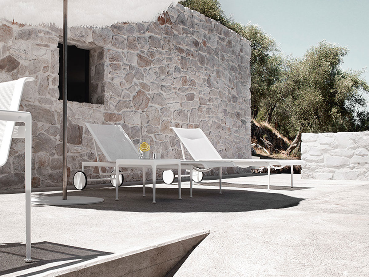Knoll 1966 Chaise Longue With Backrest Adjustable Outdoor White