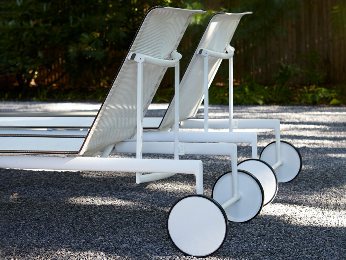 Knoll 1966 Chaise Longue With Backrest Adjustable Outdoor White