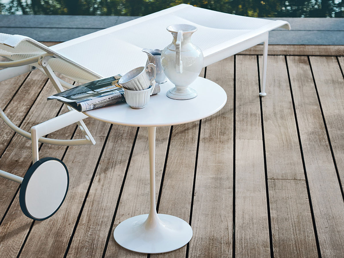 Knoll 1966 Chaise Longue With Backrest Adjustable Outdoor White