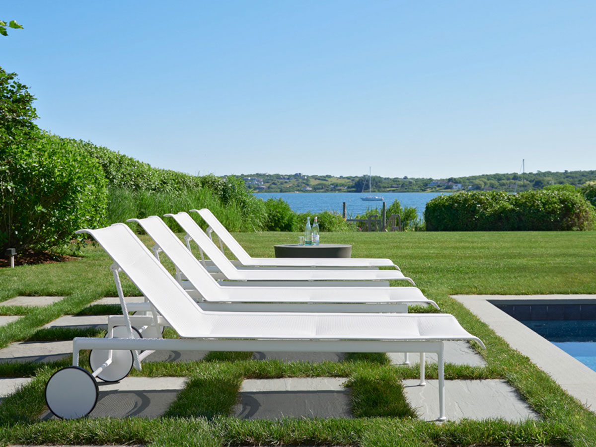 Knoll 1966 Chaise Longue With Backrest Adjustable Outdoor White