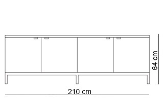 Knoll Credenza Sideboard 4 Doors