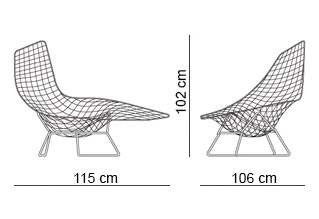 Knoll Bertoia Asymmetric Chaise