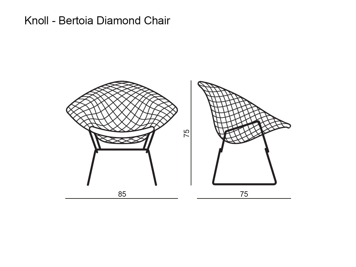 Knoll Bertoia Diamond Chair Outdoor Black