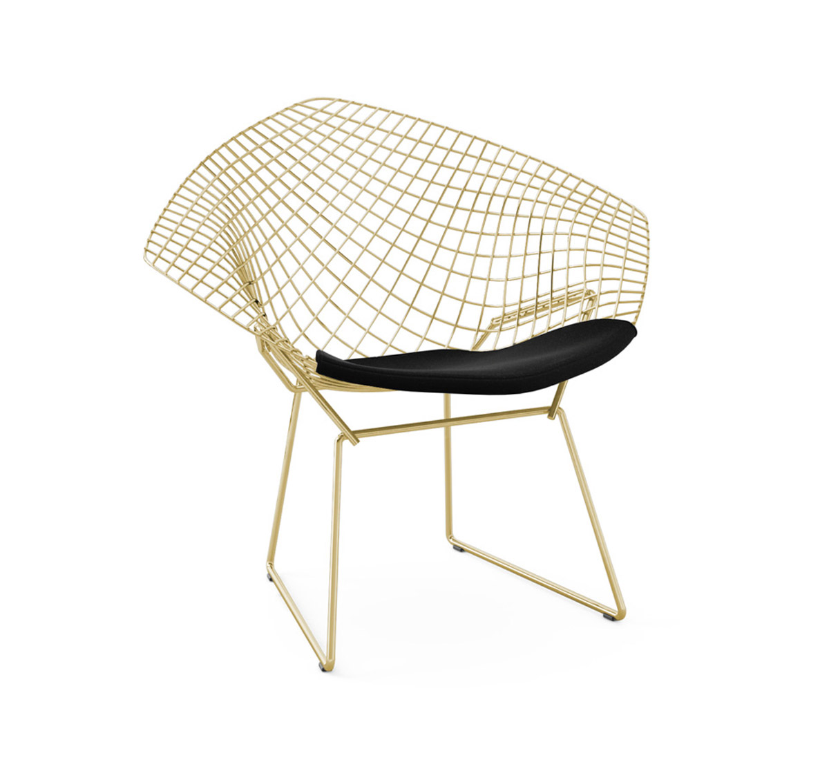 Knoll Bertoia Diamond Chair Gold Base