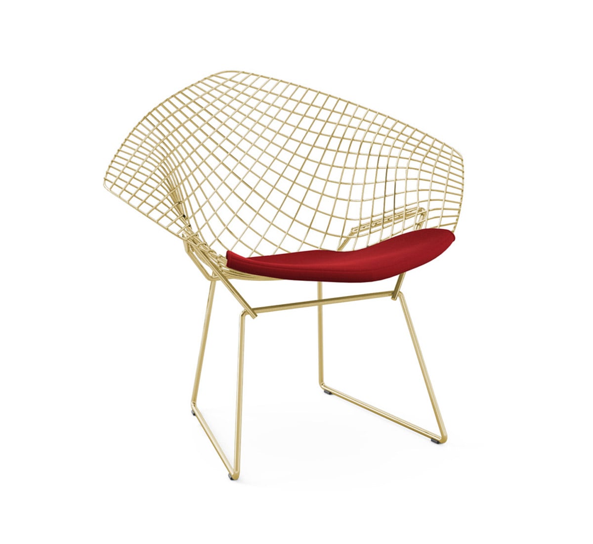 Knoll Bertoia Diamond Chair Gold Base