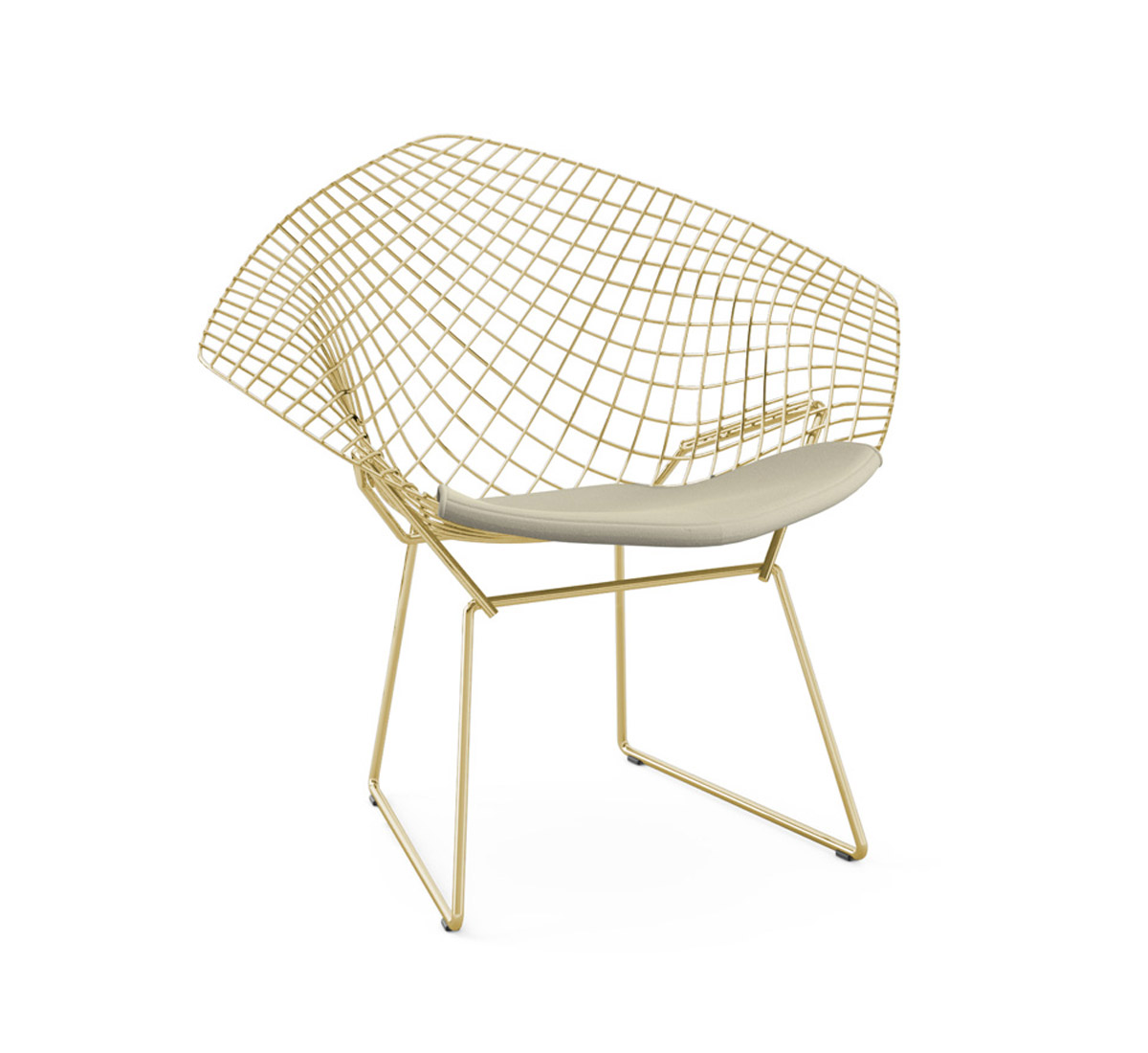 Knoll Bertoia Diamond Chair Gold Base
