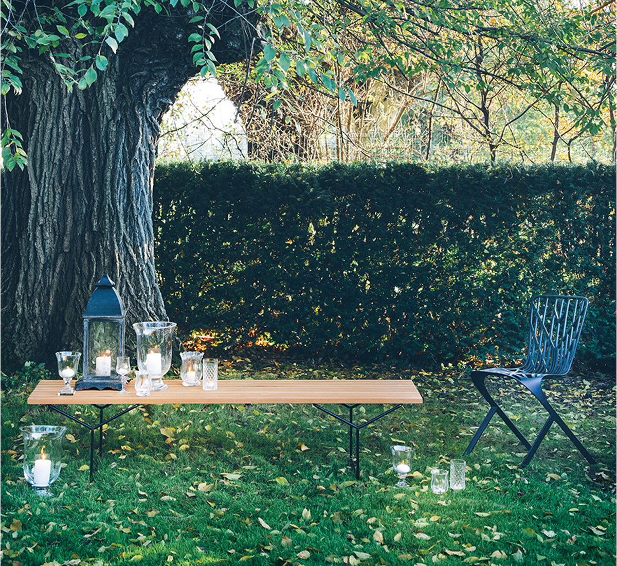 Knoll Bertoia Bench Teak Outdoor
