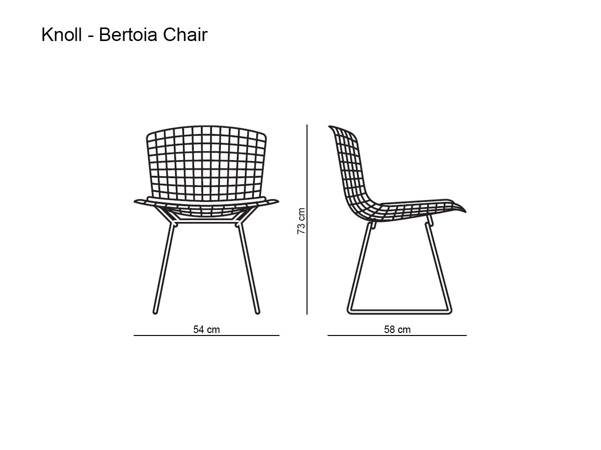 Knoll Bertoia Side Chair With Cushion Chrometonus 128