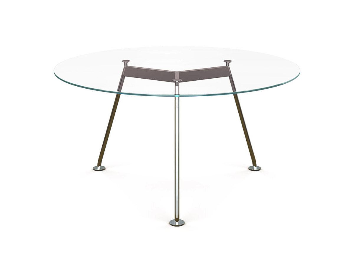 Knoll Grasshopper Table O137 Extra Clear Glass Topburnished Base
