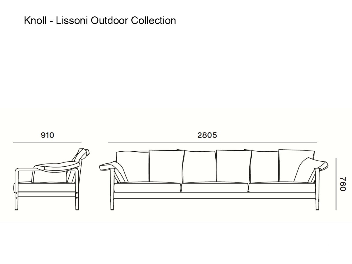 Knoll Lissoni Outdoor Collection 3 Seater Sofa