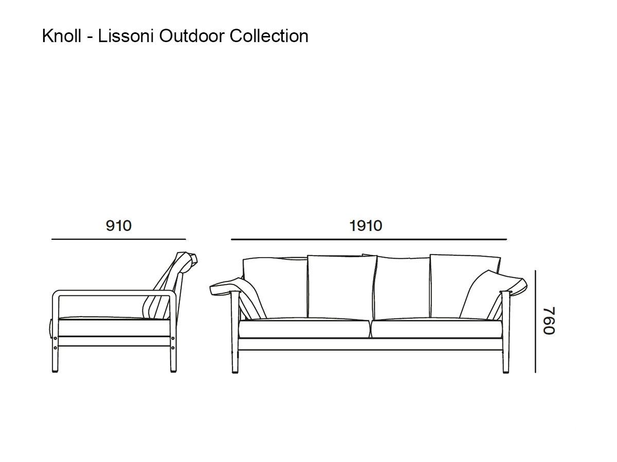 Knoll Lissoni Outdoor Collection 2 Seater Sofa