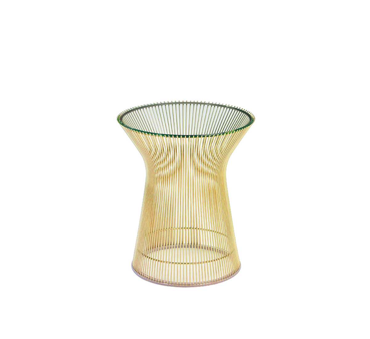 Knoll Platner Side Table O 40 Gold Base