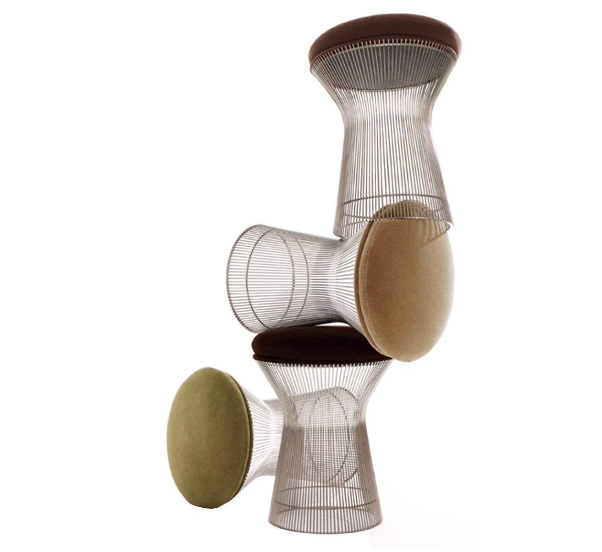 Knoll Platner Stool Velvet 49 Sage