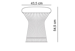 Knoll Platner Stool Velvet 49 Sage