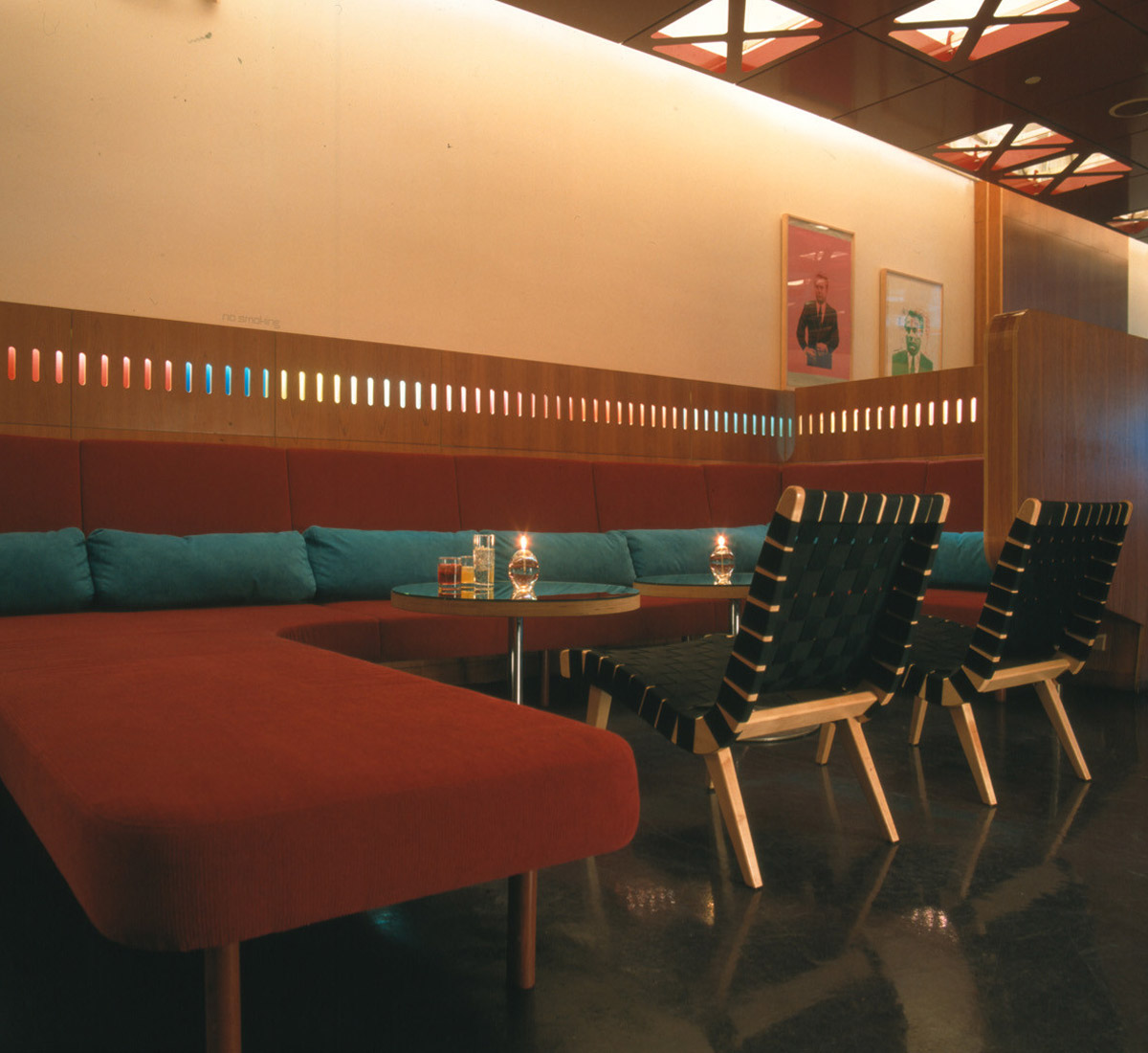 Knoll Risom Lounge Chair Red Black